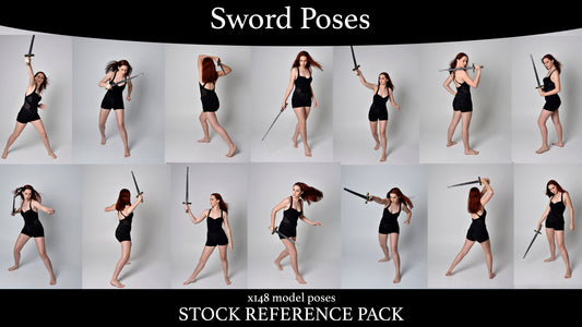 Sword Poses- stock Model Reference Pack