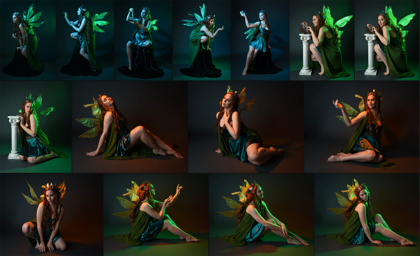 Green Fairy - Fantasy Stock Model Pose Reference Pack