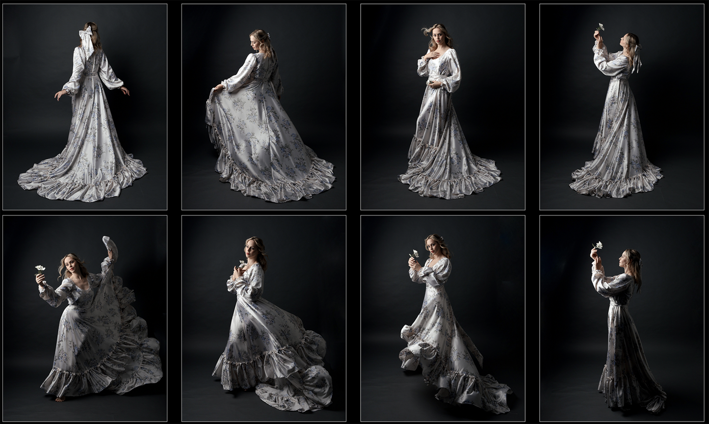 Romantic Silk Gown - Stock Model Reference Pack
