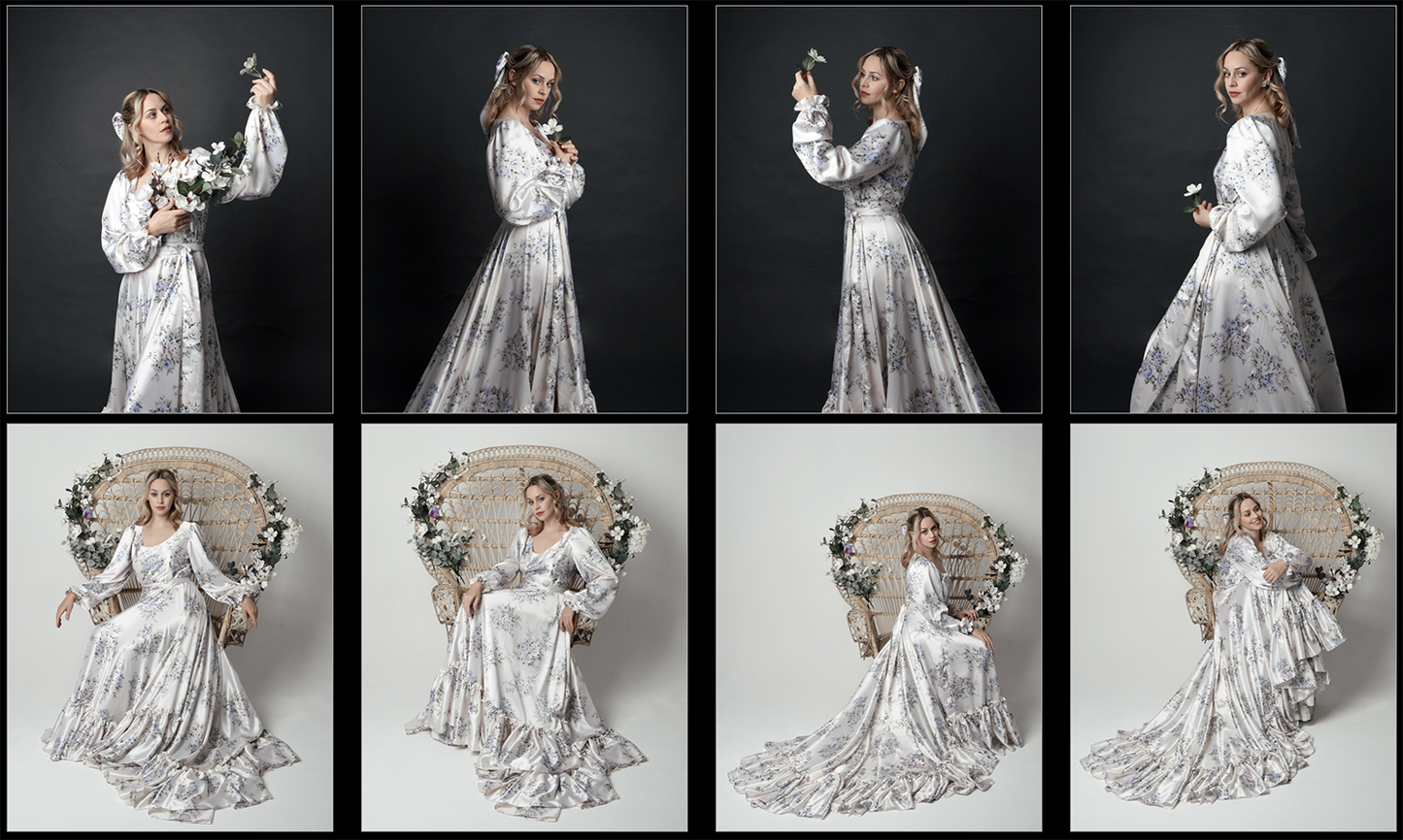 Romantic Silk Gown - Stock Model Reference Pack