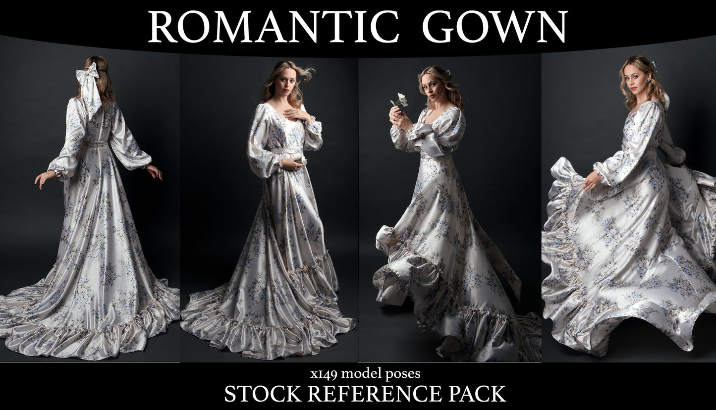 Romantic Silk Gown - Stock Model Reference Pack