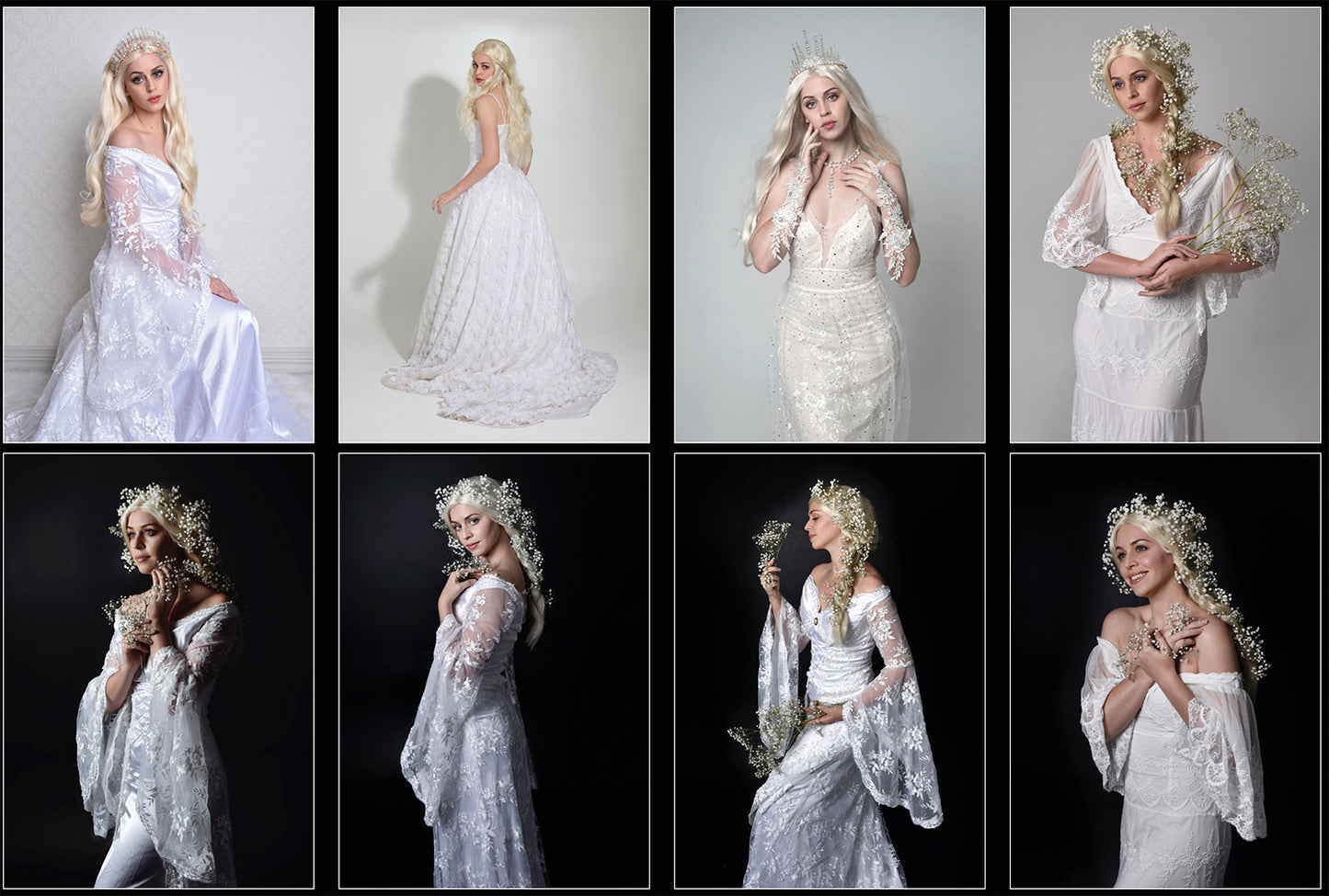 Feathers, Pearls and lace - Fantasy stock model pose reference Pack