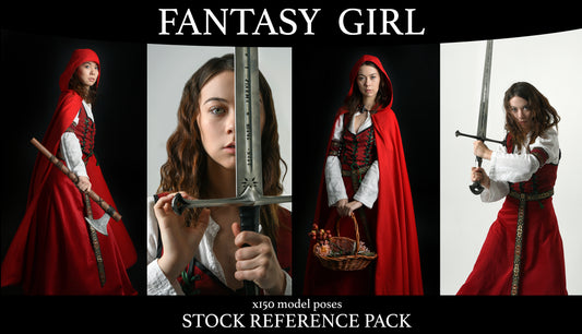 Fantasy girl - Stock model pose reference pack