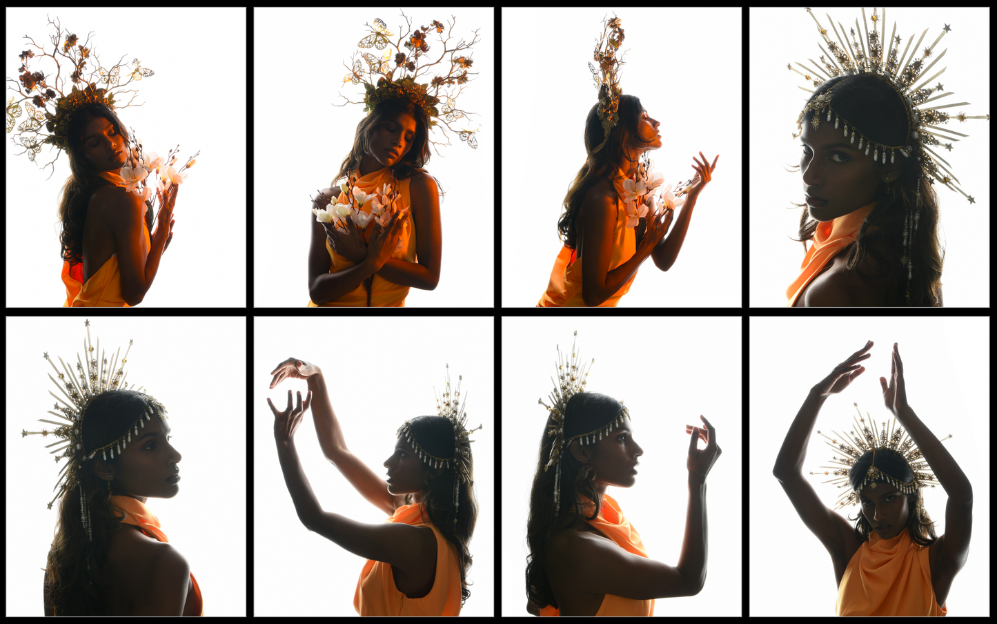 Nethmi colourful lighting - Fantasy stock model pose reference pack