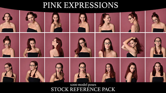 Facial Expressions  Pink - Stock Model Reference Pack