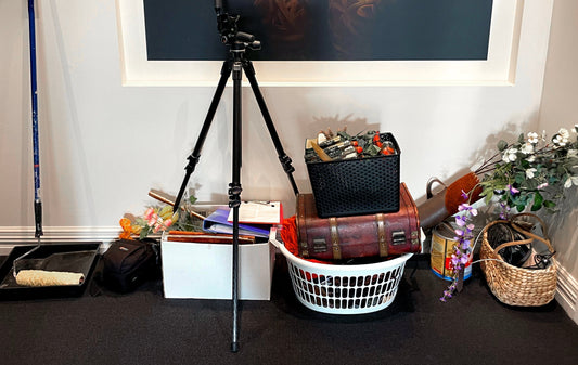 props packed up and ready to use