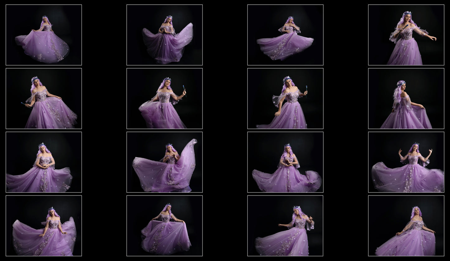 Purple Fantasy Gown - Stock Model Reference Pack