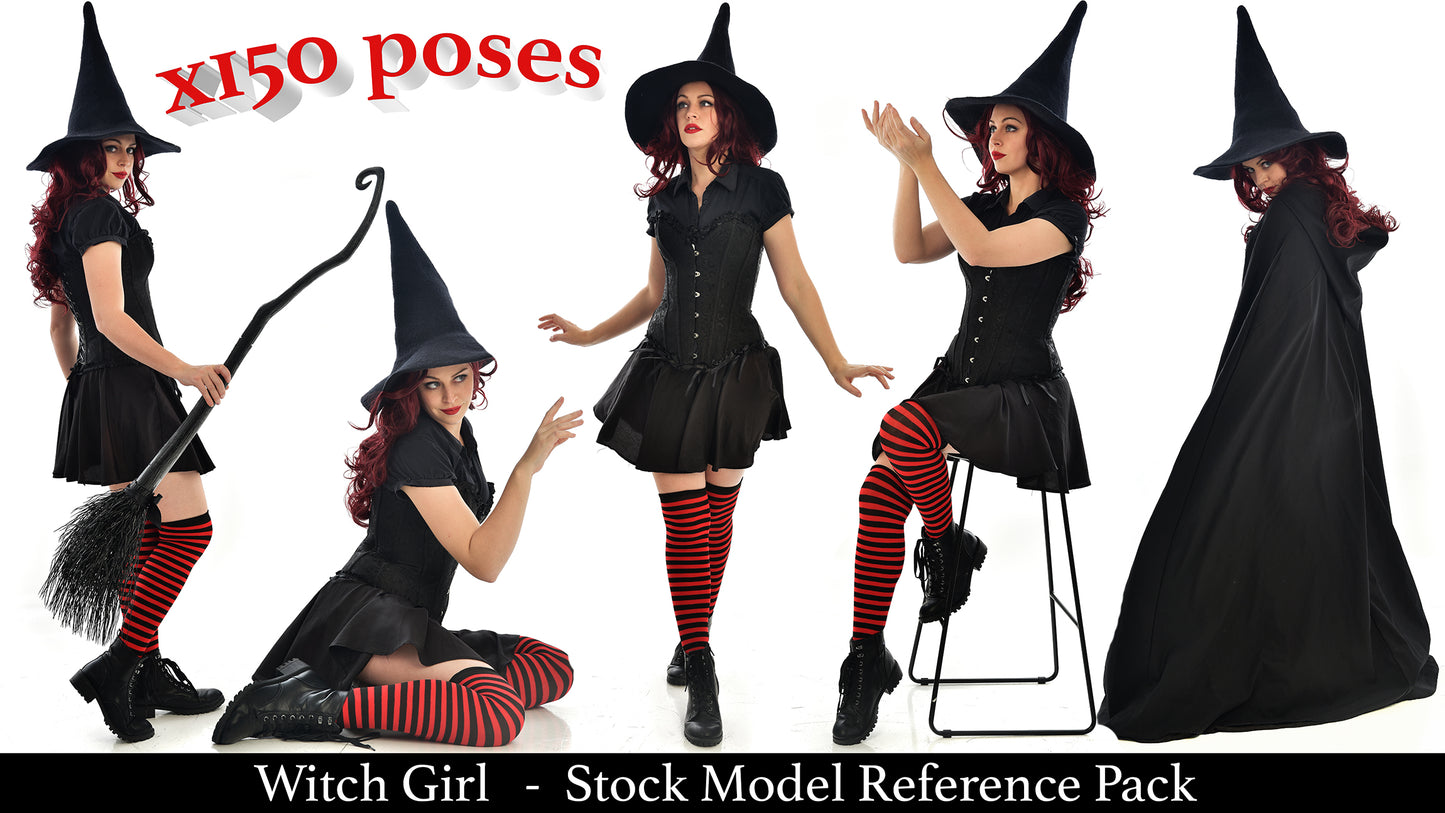 Witch Girl - Fantasy Stock Model Reference Pack