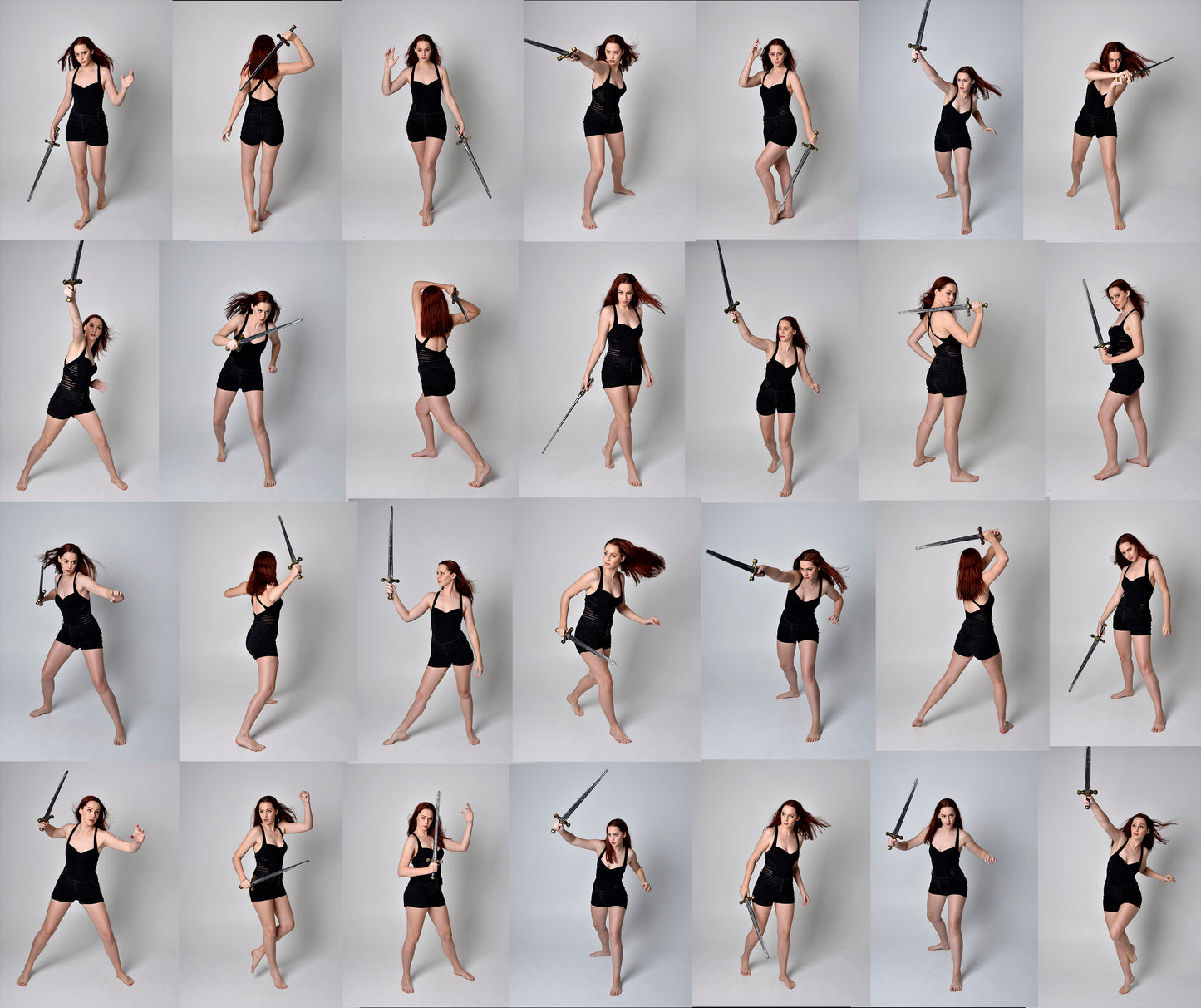 Sword Poses- stock Model Reference Pack