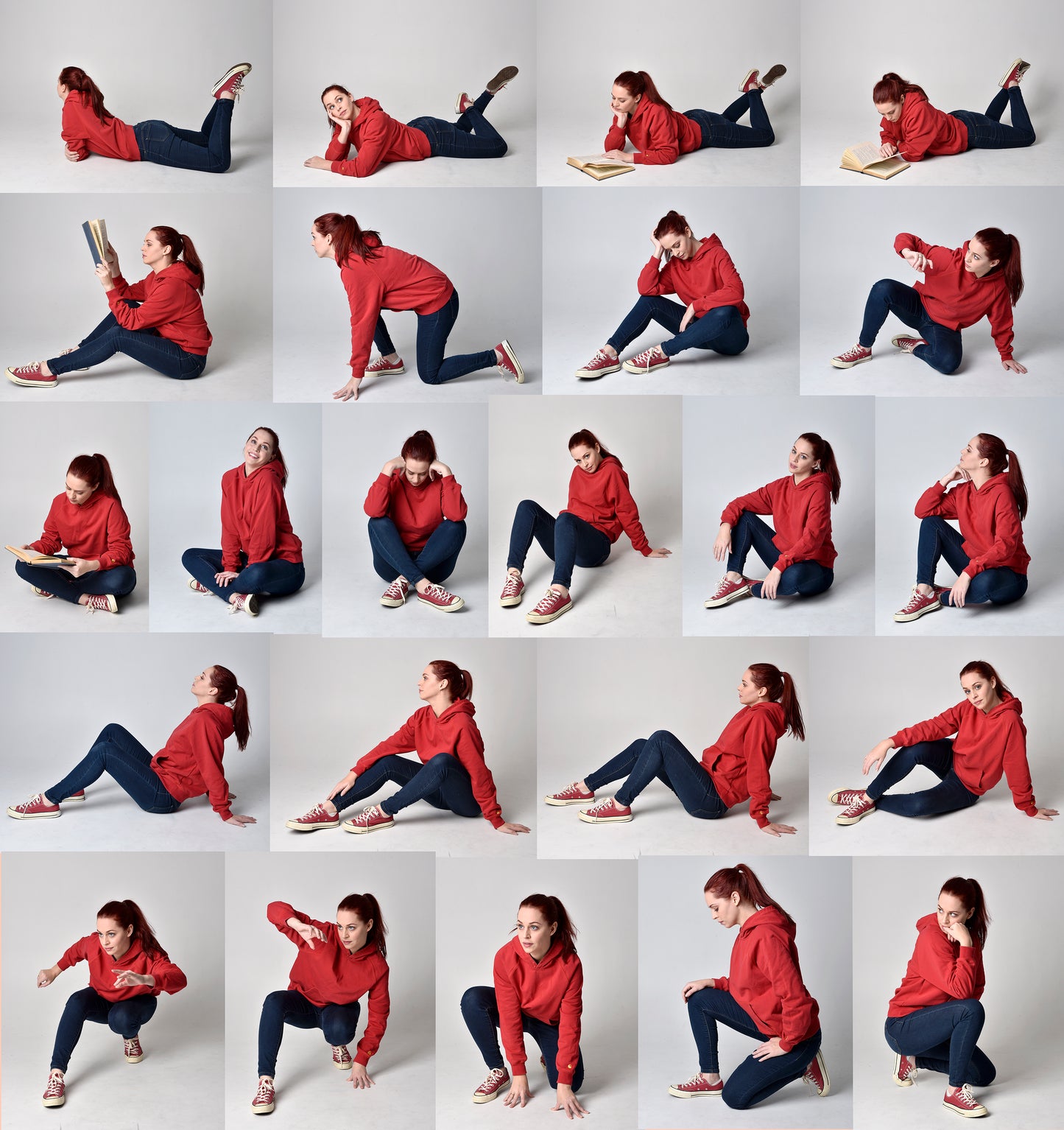 Casual red Hoodie - Stock Reference pack 1 Standing