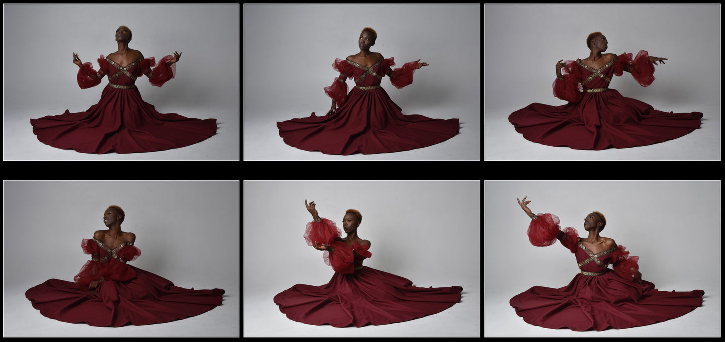 Stella in Red Gown - Stock Model Reference Pack