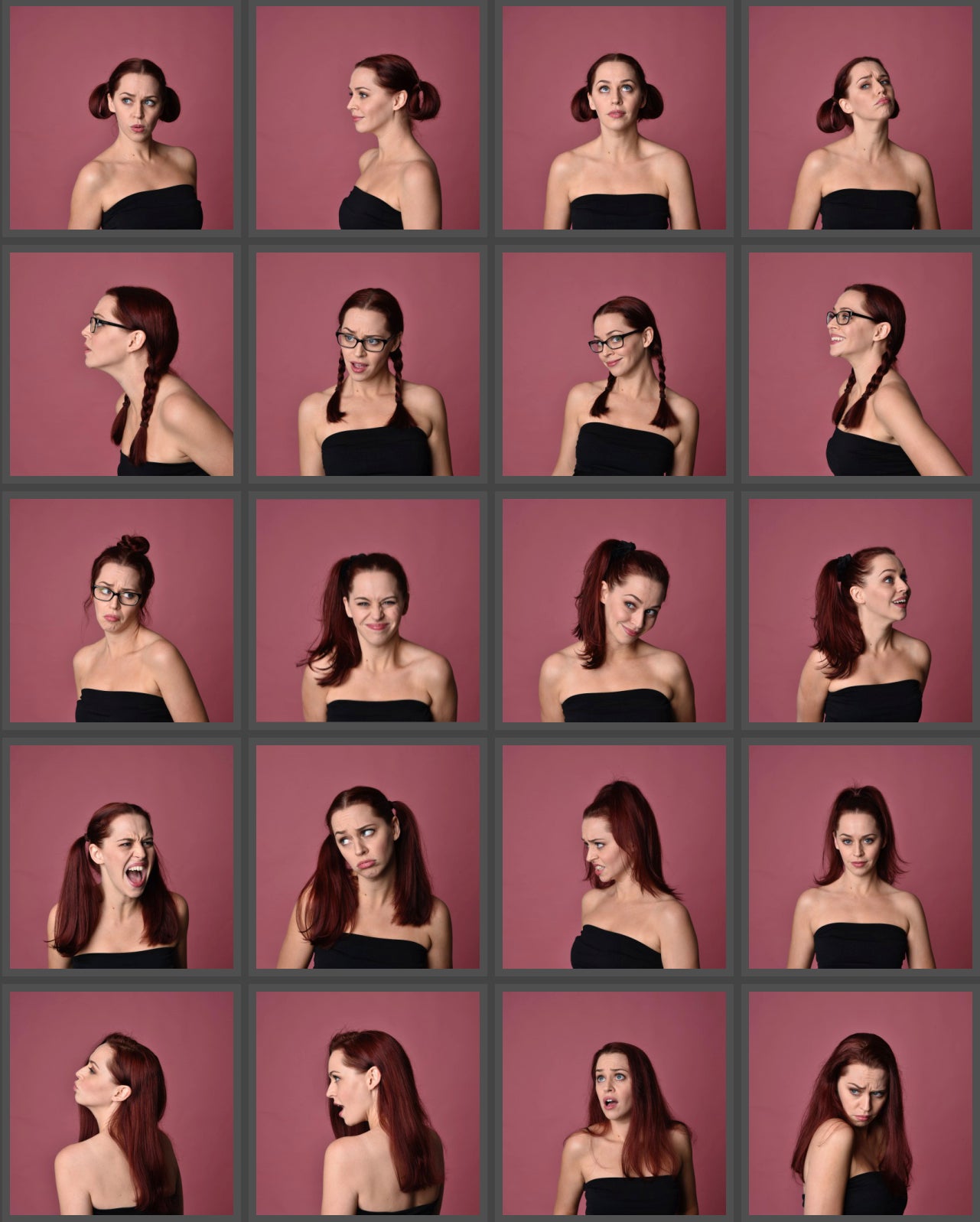 Facial Expressions  Pink - Stock Model Reference Pack