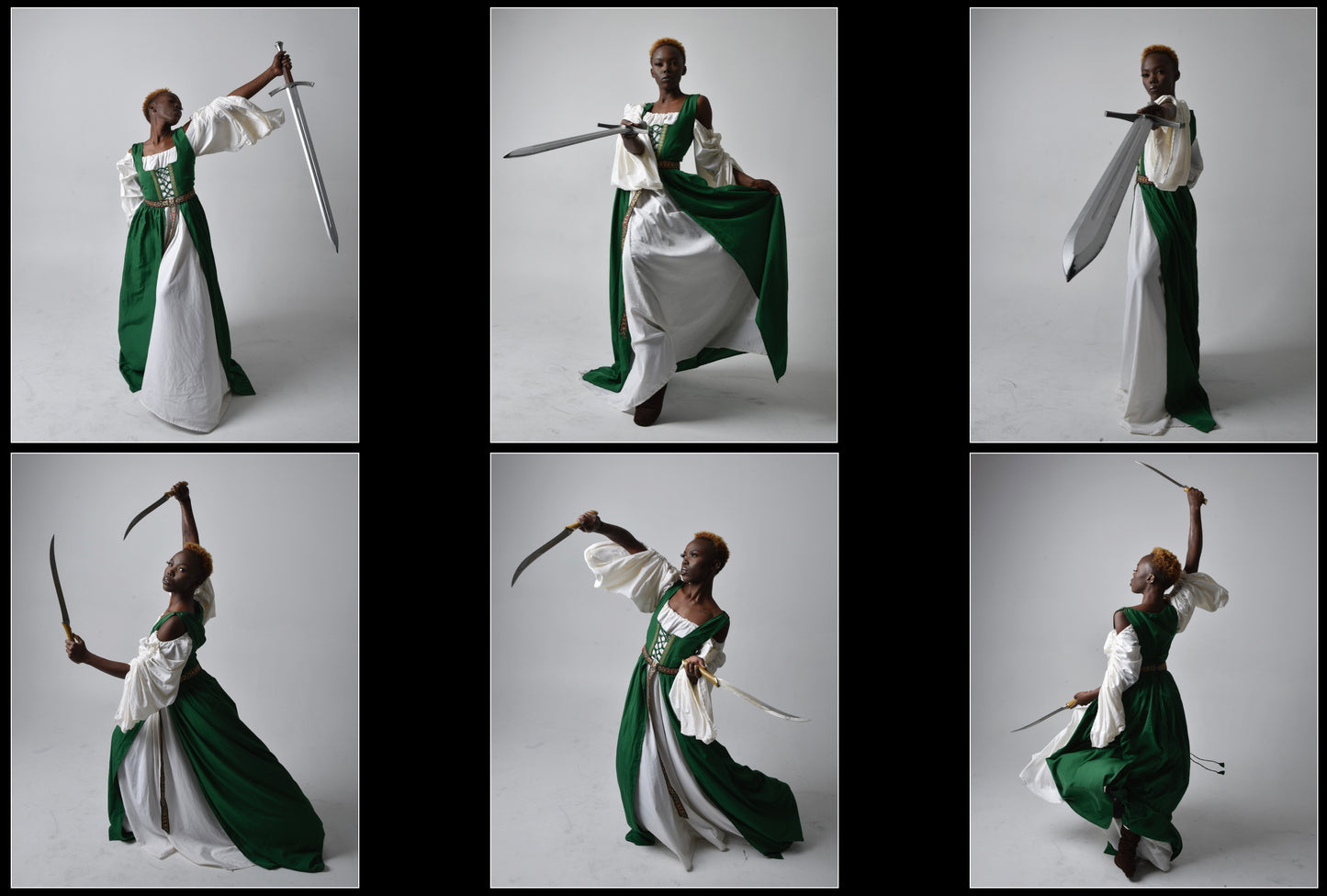 Stella in green gown - Stock Model Reference Pack