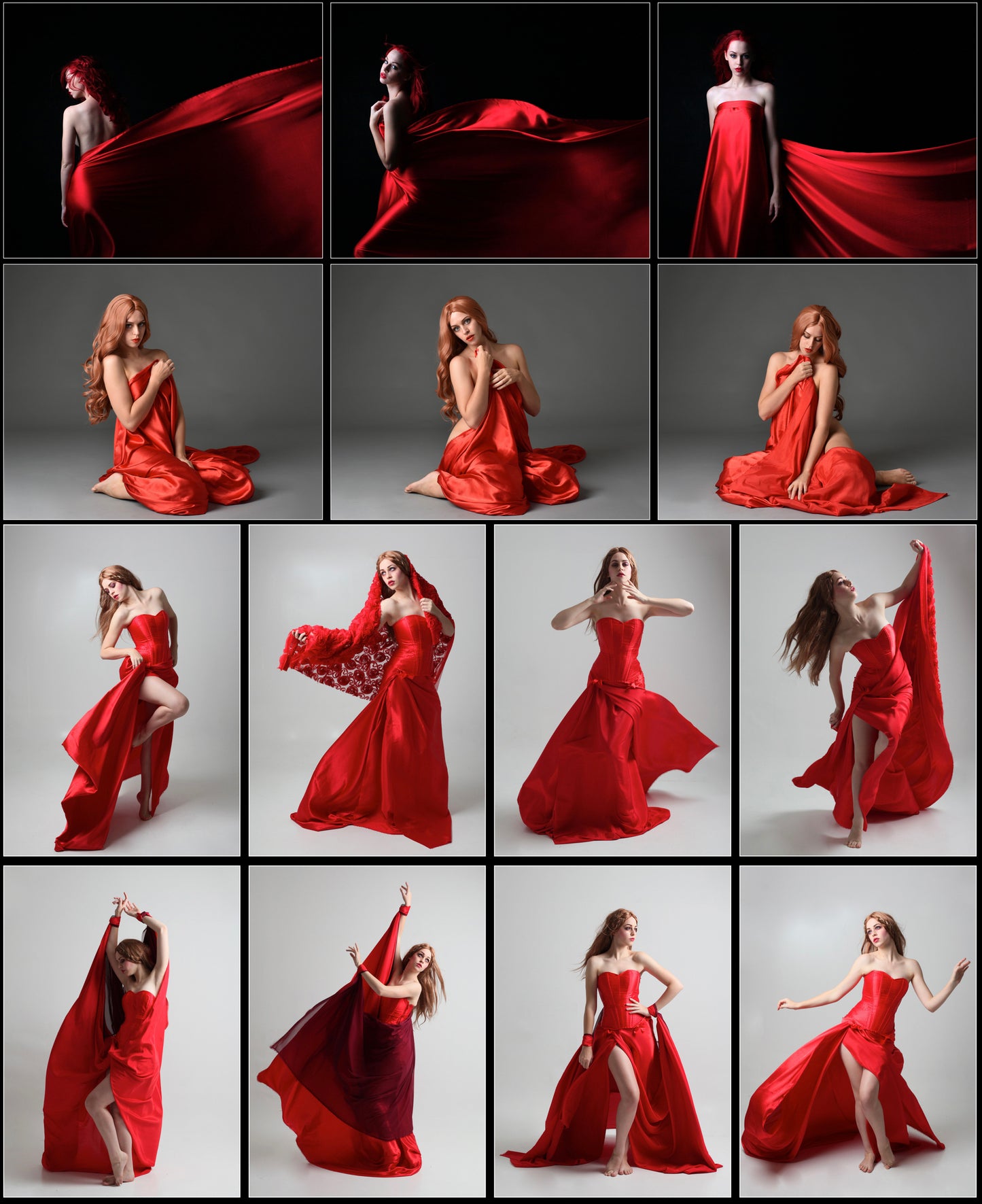 Red Silk Drapery - Stock Model Reference Pack