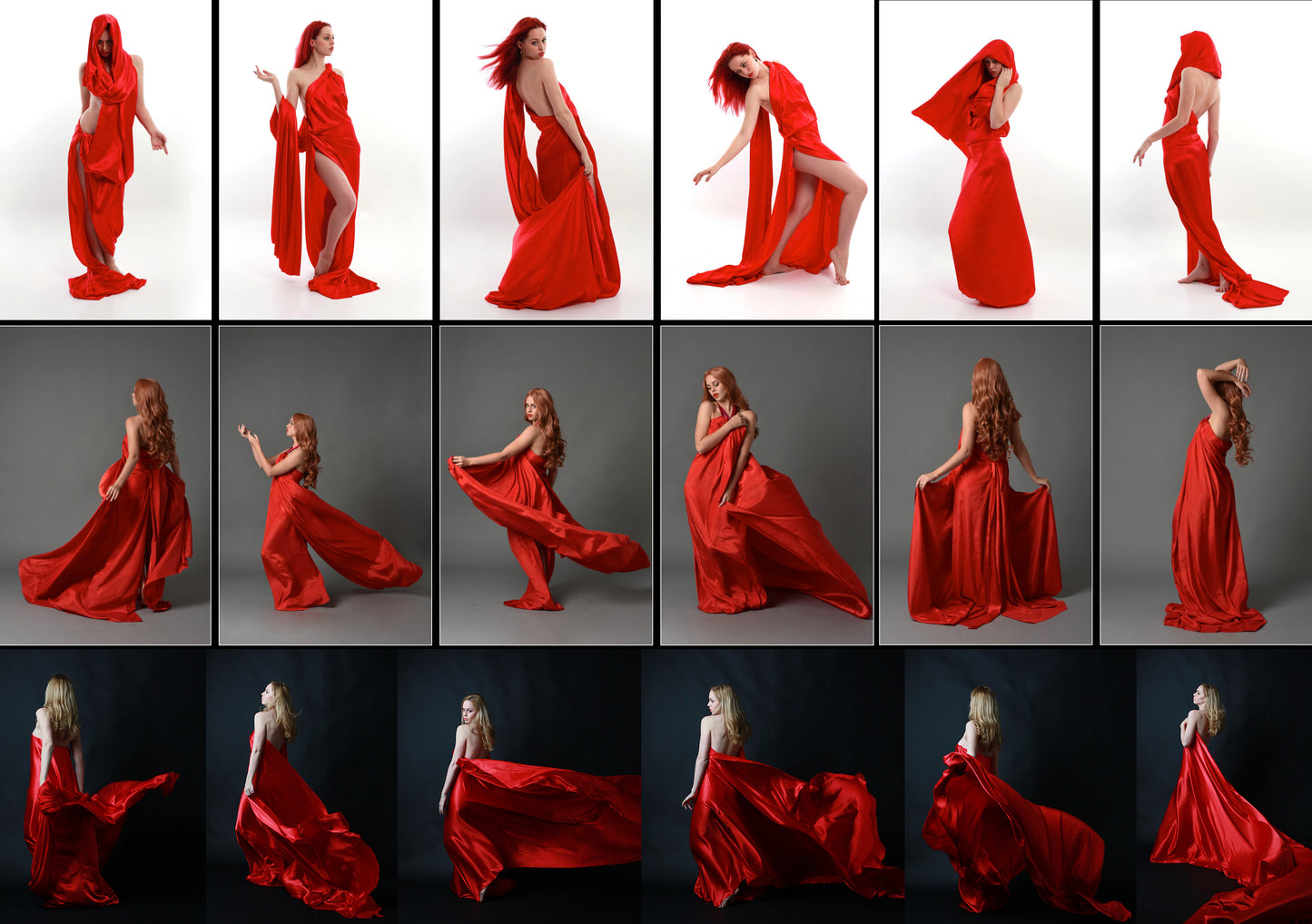 Red Silk Drapery - Stock Model Reference Pack