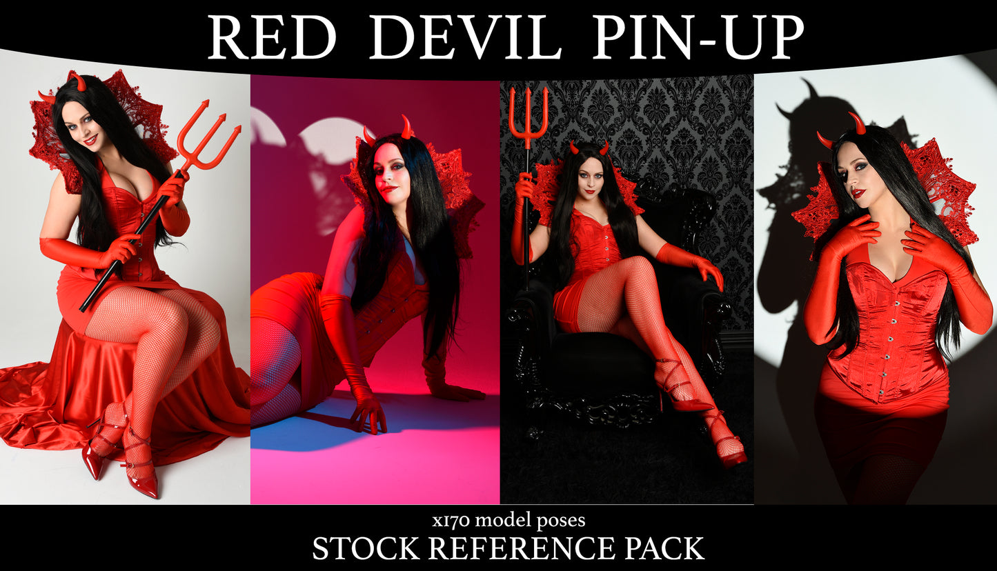 Red Devil Fantasy - Stock Model Pose Reference Pack