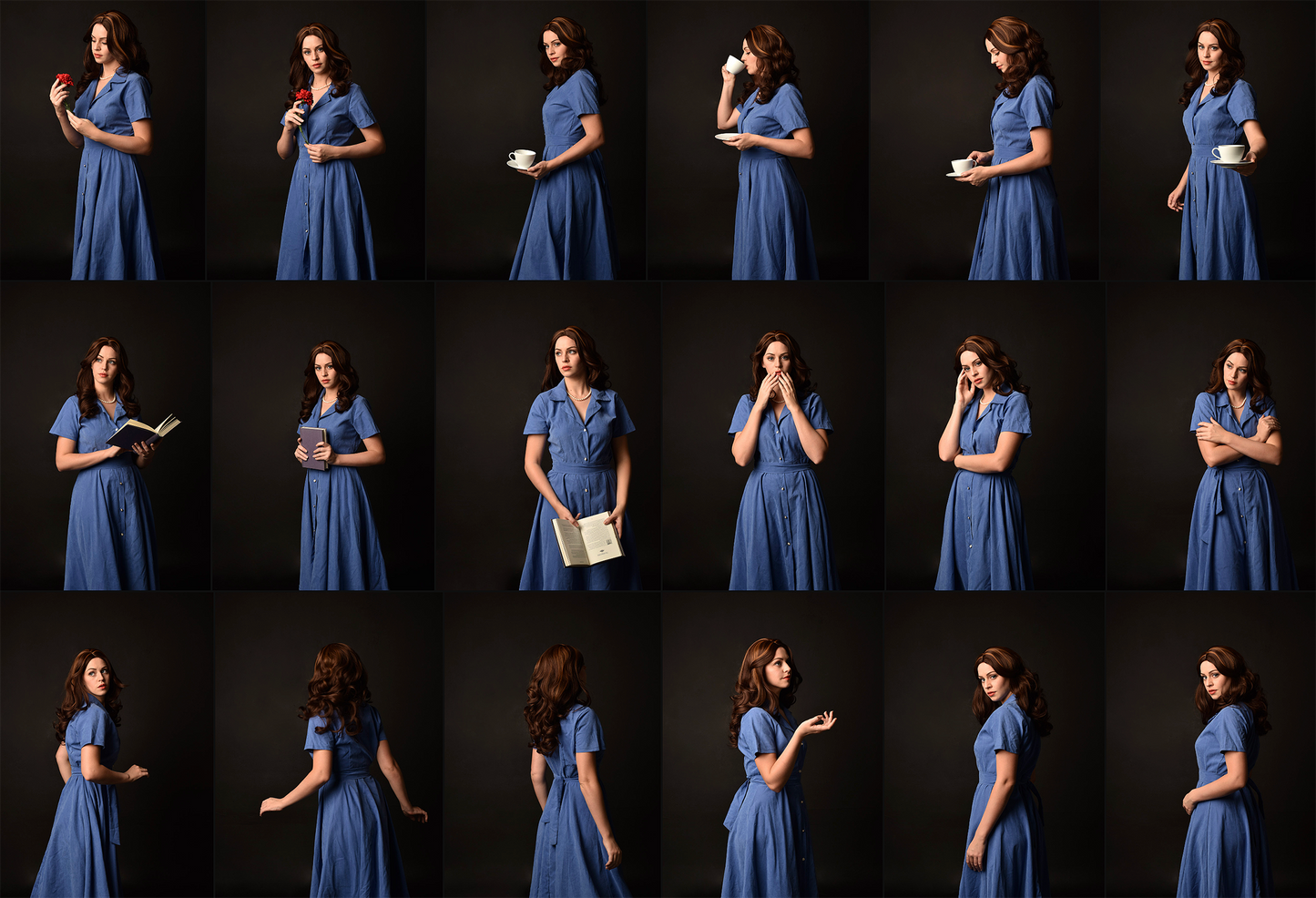 Blue dress - Stock Model reference pose pack