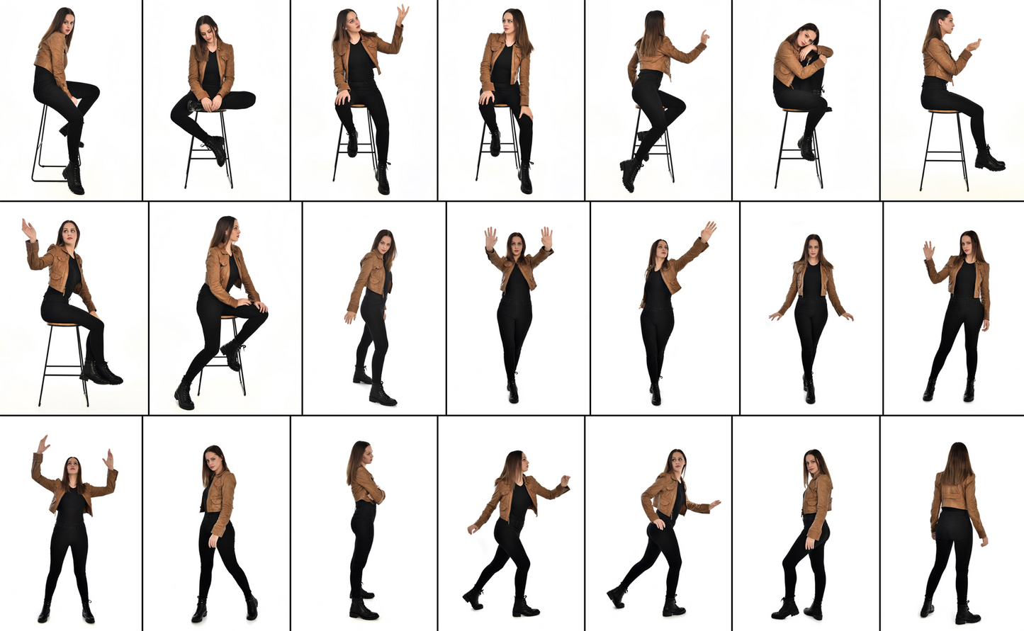 Brown leather basic - Stock model reference pack