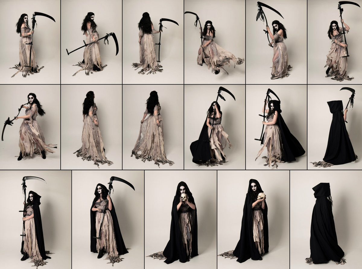 Lady Death - Gothic Halloween Stock Model Reference Pack