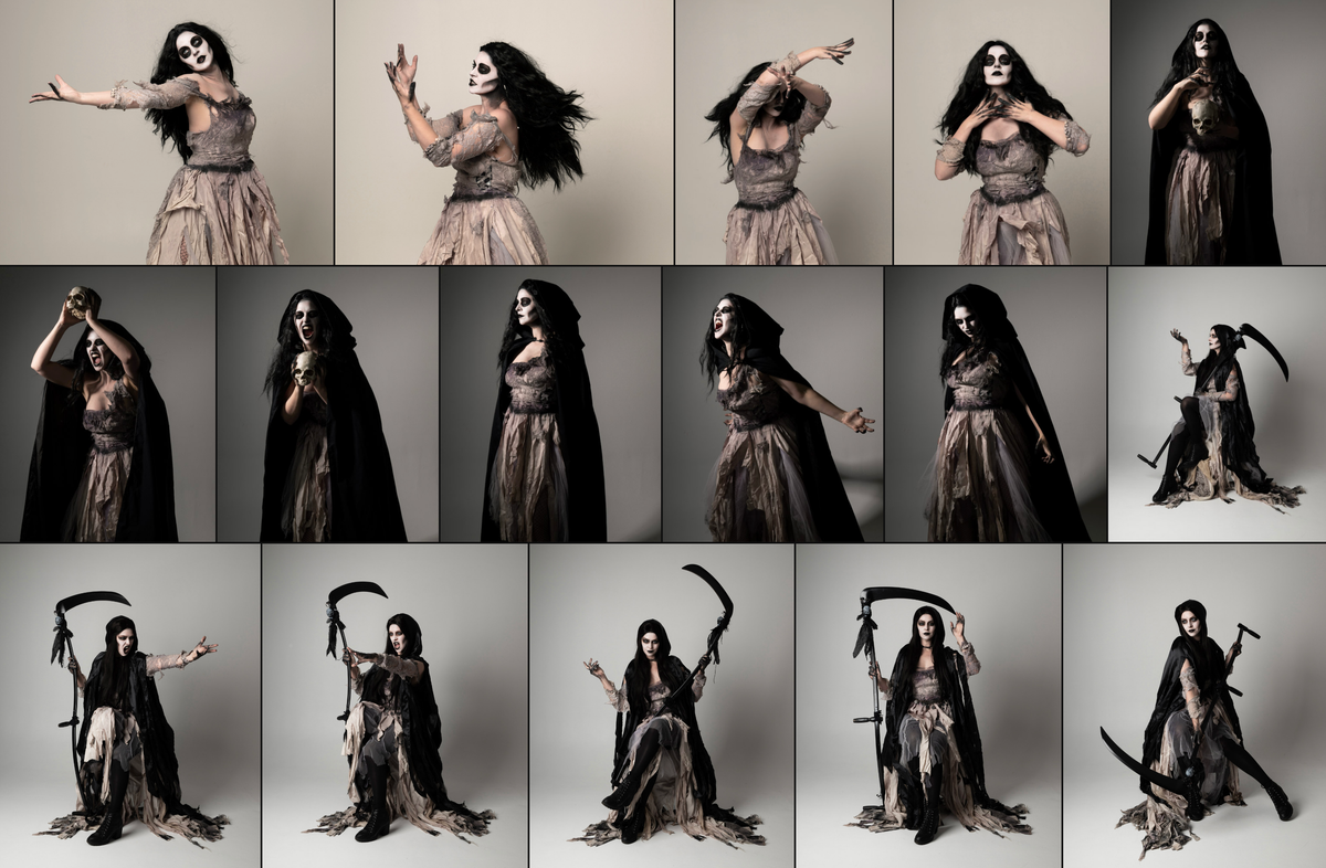Lady Death - Gothic Halloween Stock Model Reference Pack
