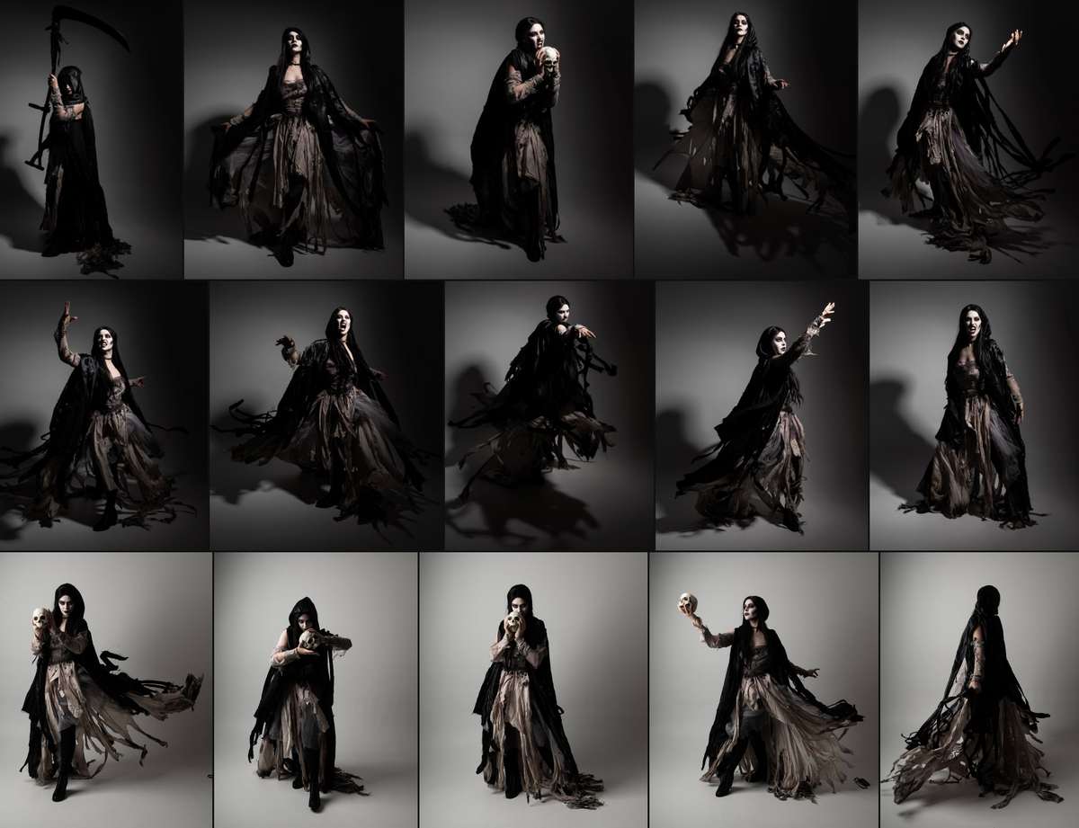 Lady Death - Gothic Halloween Stock Model Reference Pack