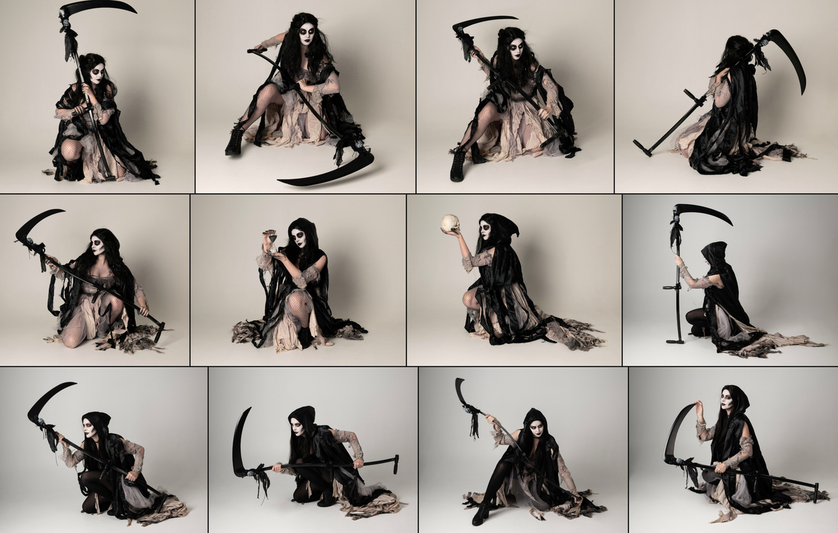 Lady Death - Gothic Halloween Stock Model Reference Pack