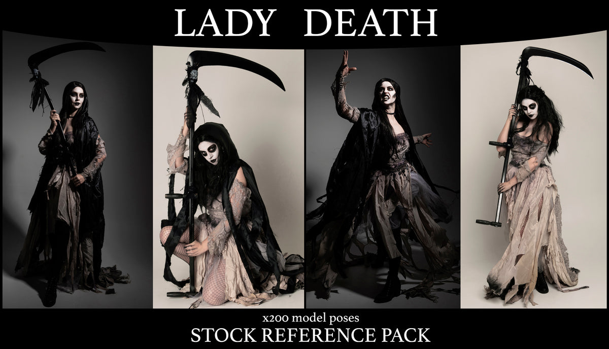 Lady Death - Gothic Halloween Stock Model Reference Pack