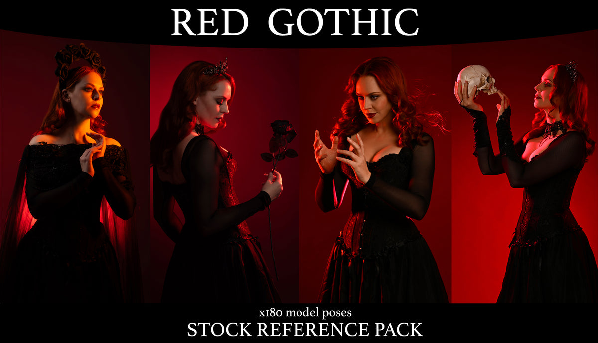 Red Gothic Fantasy - Stock Model Reference Pack