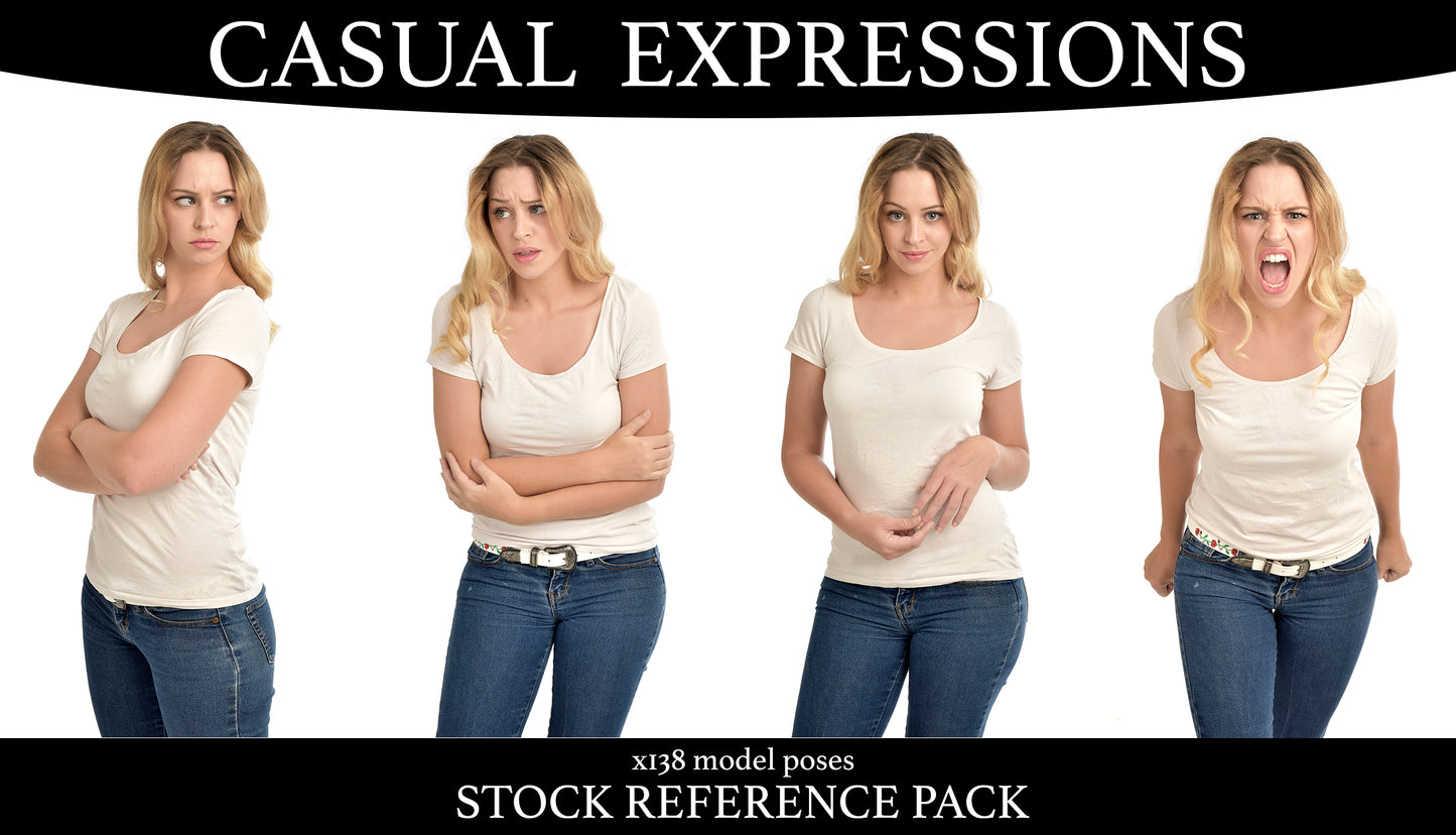 Casual poses and expressions - Stock Model Reference Pack