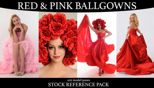 Red and Pink gowns - Stock Model Reference Pack