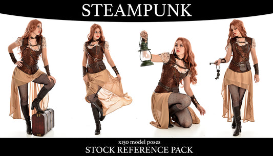 Steampunk Girl 2 - Stock Model Reference Pack