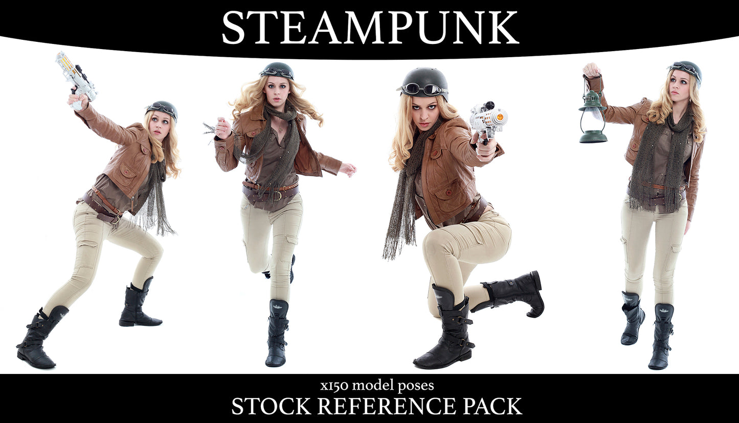 Steampunk Girl - Stock Model Reference Pack