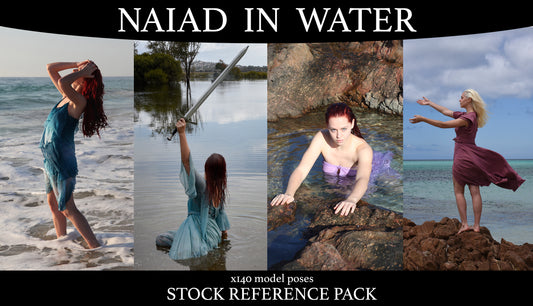 Naiad Nymph in water - Fantasy Stock Model Pose Reference Pack