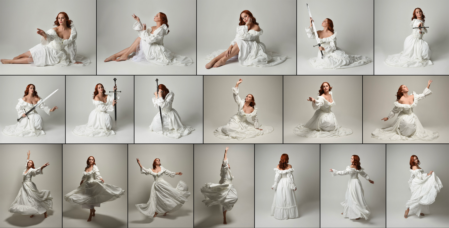 White Gown - Fantasy stock model reference pack