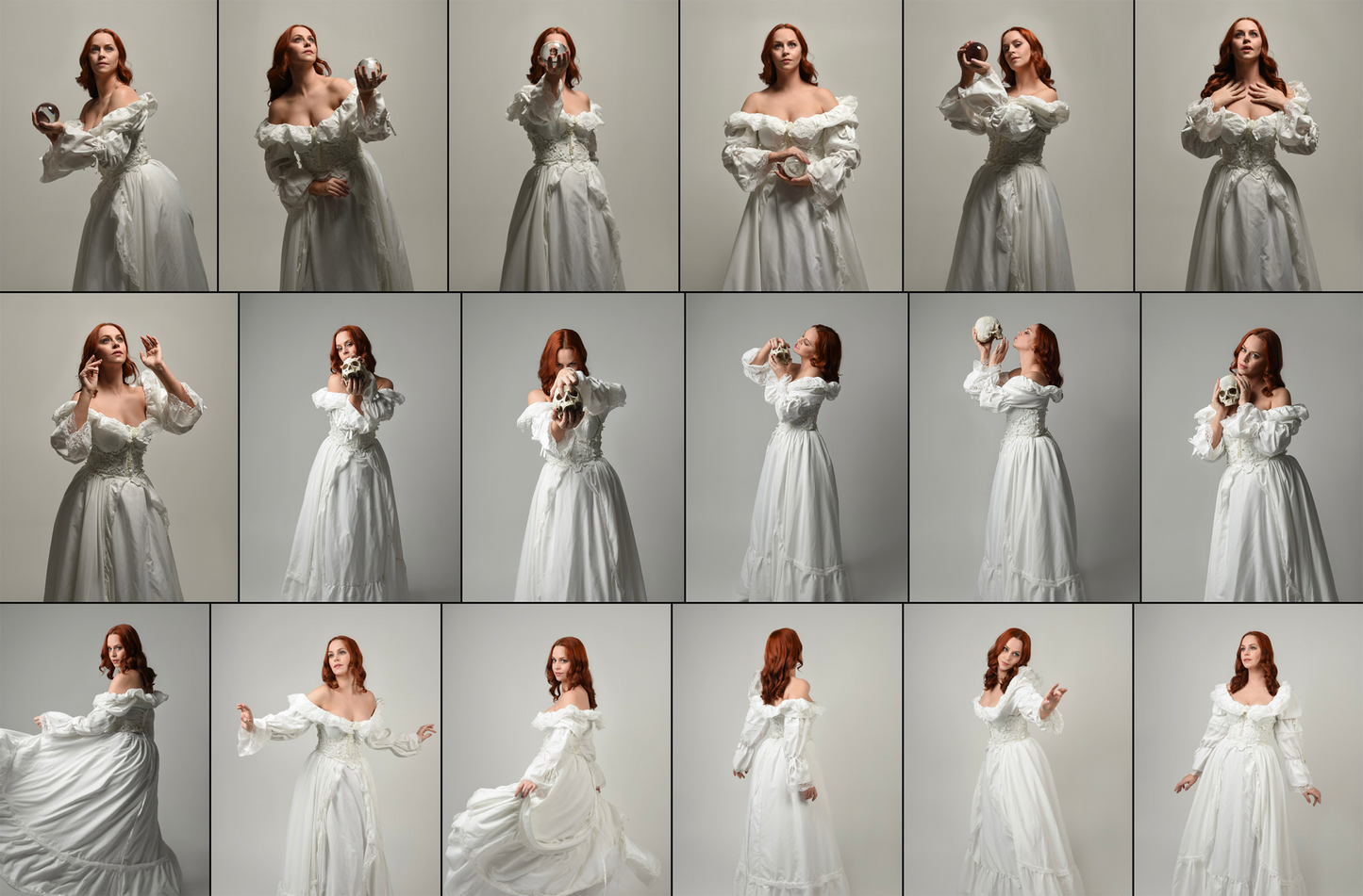 White Gown - Fantasy stock model reference pack