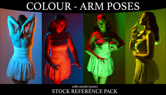 Colourful portraits - Stock model pose reference pack