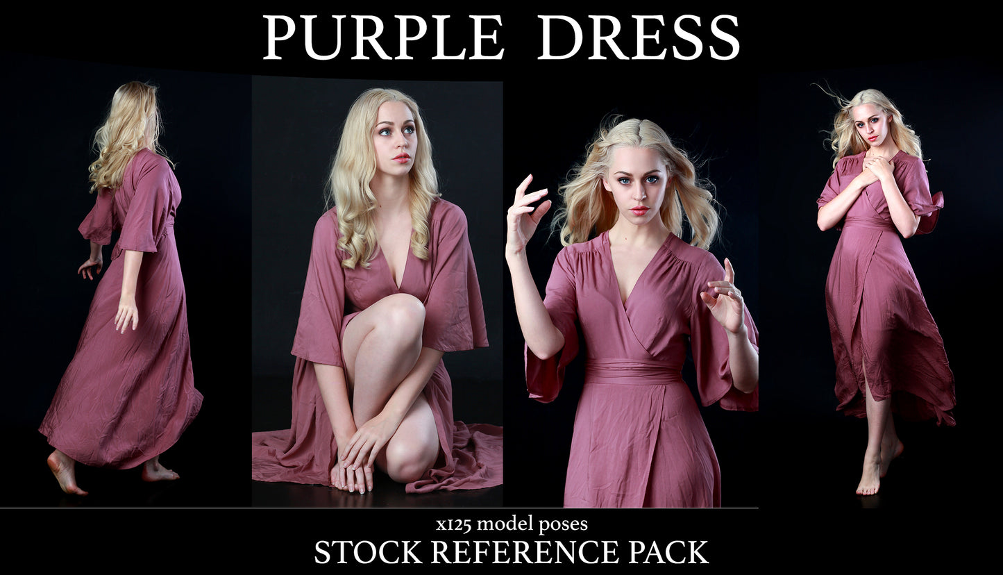 Purple Dress- Stock Model Reference Pack