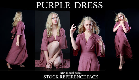 Purple Dress- Stock Model Reference Pack