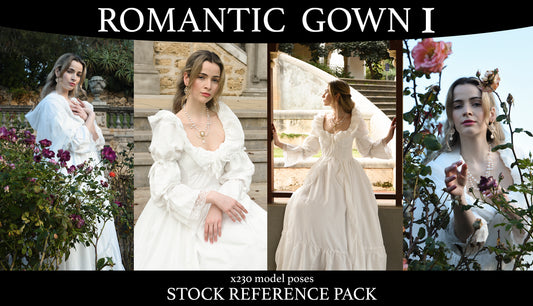 Romantic Gown - Fantasy stock model reference pack 1
