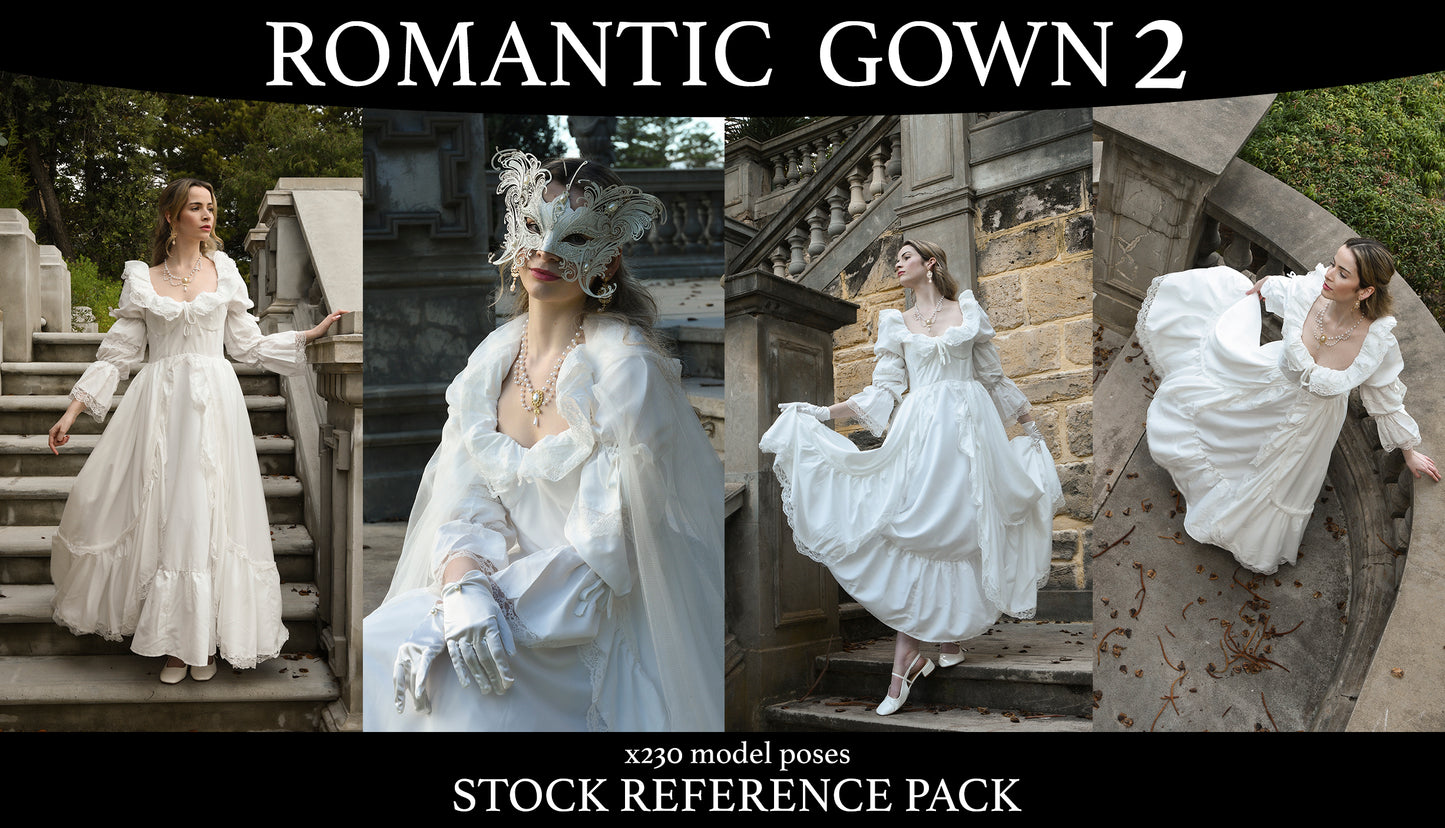 Romantic Gown - Fantasy stock model reference pack 2