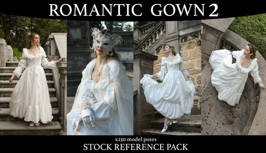Romantic Gown - Fantasy stock model reference pack 2