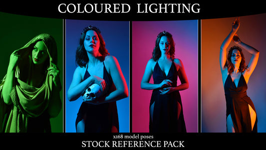 Coloured Light Portraits - Stock Model Pose Reference Pack