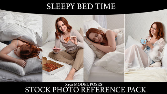 Sleepy Bed Time - Stock Model Pose Reference Pack