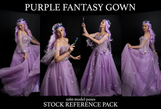 Purple Fantasy Gown - Stock Model Reference Pack