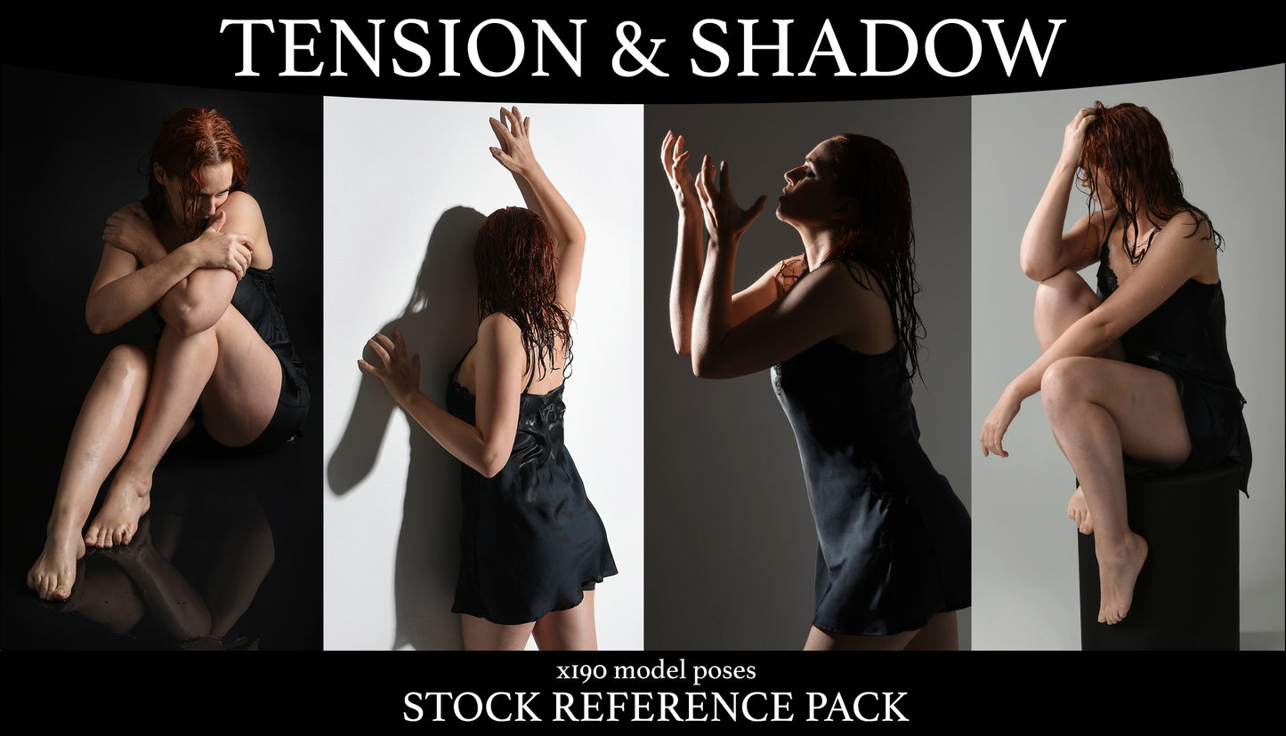 Tension and Shadow - Stock model pose reference pack